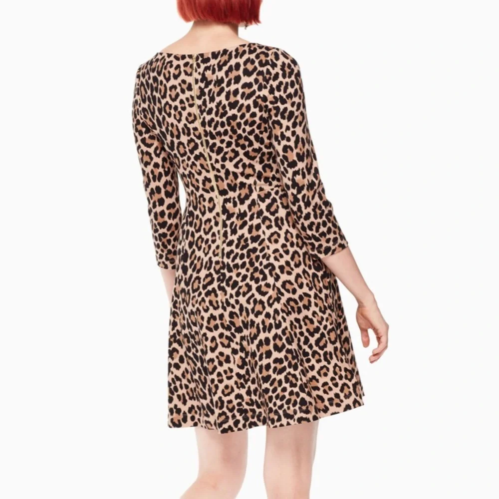 Kate Spade Leopard Ponte Dress Womens Size 6